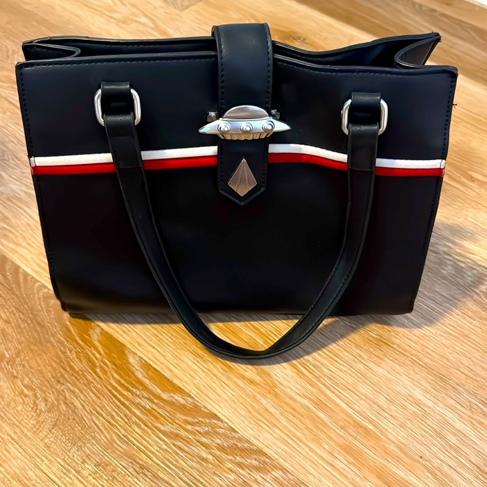 Little Rooms *Very Rare* “Echo 2” UFO Bag in Black with red and white stripes